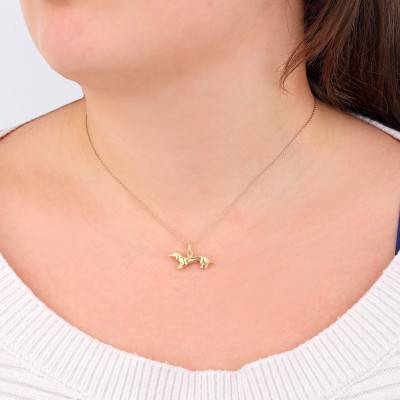 Pendentif Chien Teckel en Or Jaune 750 - Vandona
