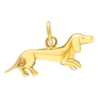Pendentif Chien Teckel en Or Jaune 750 - Vandona