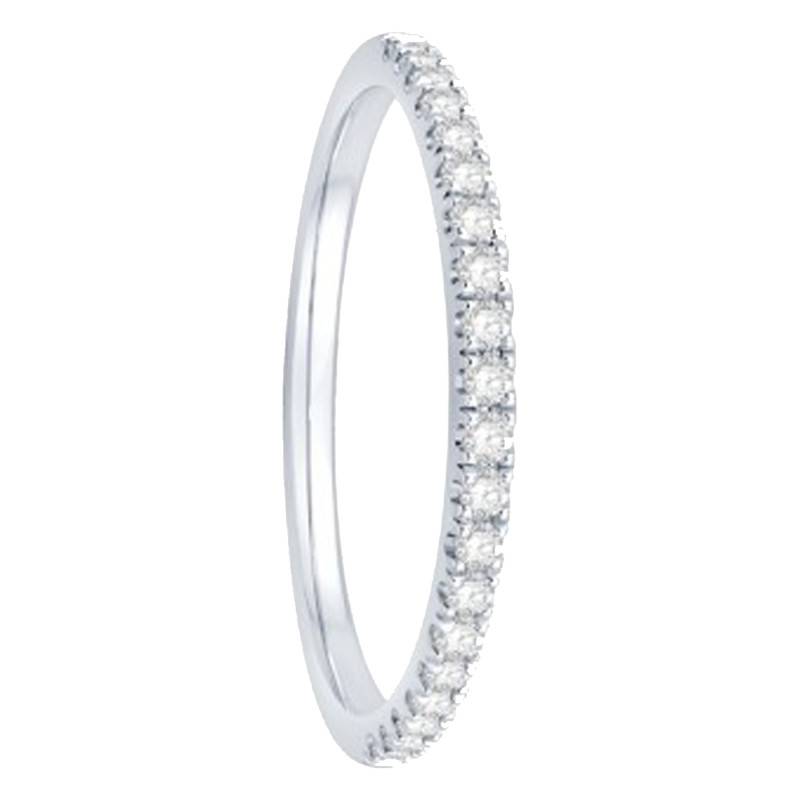 Alliantine Half Eternity Band Comfort Fit 750 White Gold & Diamonds 0,19 ct 1.60 mm - Alliantine