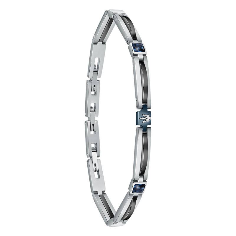 Blue Crystal Black Ceramic & Steel Bracelet, 21 cm - JM223ATZ20 - Maserati