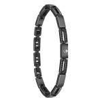 Bracelet Cristaux Noirs en Céramique & Acier