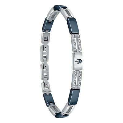 White Crystal, Ceramic & Steel Bracelet, 22 cm - JM223ATZ23 - Maserati