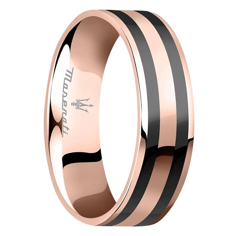 Black Ceramic Rose Steel Ring - JM223ATZ240 - Maserati