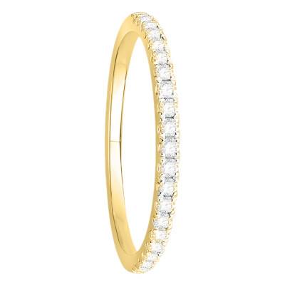 Alliance en Or Jaune 750 & Diamants 0,20 ct, Largeur 1,60 mm - Alliantine
