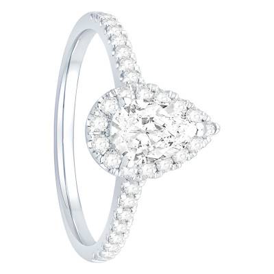 Solitaire Diamants 0,82 ct & Or Blanc 750, Largeur 1,85 mm - Alliantine
