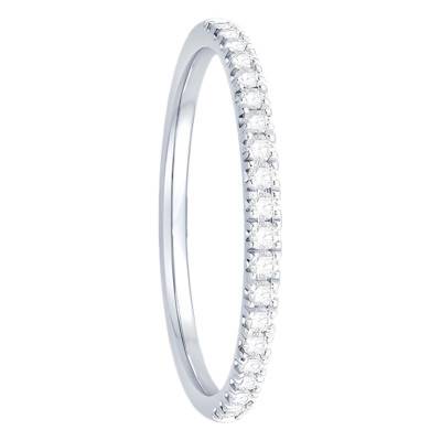Alliance en Or Blanc 750 & Diamants 0,21 ct, Largeur 1,60 mm - Alliantine