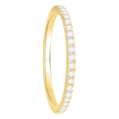 Alliance en Or Jaune 750 & Diamants 0,19 ct, Largeur 1,55 mm - Alliantine
