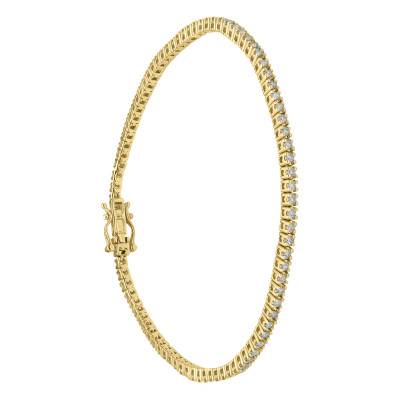 Bracelet Rivière Diamants GSI1 & Or Jaune 750, Longueur 17 cm - Diamond Lady