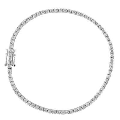 Bracelet Rivière Diamants GSI1 et Or Blanc 750, Longueur 17 cm - Diamond Lady