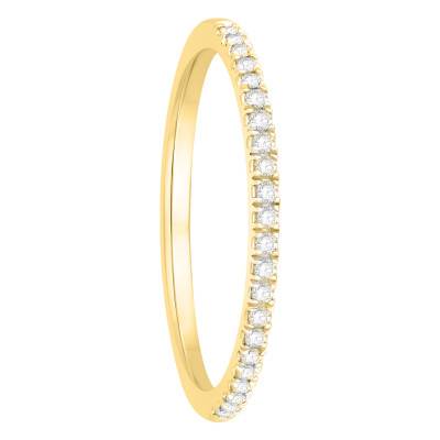 Alliance Demi-Bombée Confort en Or Jaune 750 & Diamants 0,12 ct, Largeur 1,40 mm - Alliantine