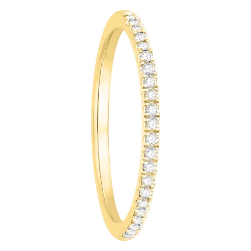 750 Yellow Gold & Diamond 0,12 ct Half Eternity Band, Width 1,40 mm - Alliantine