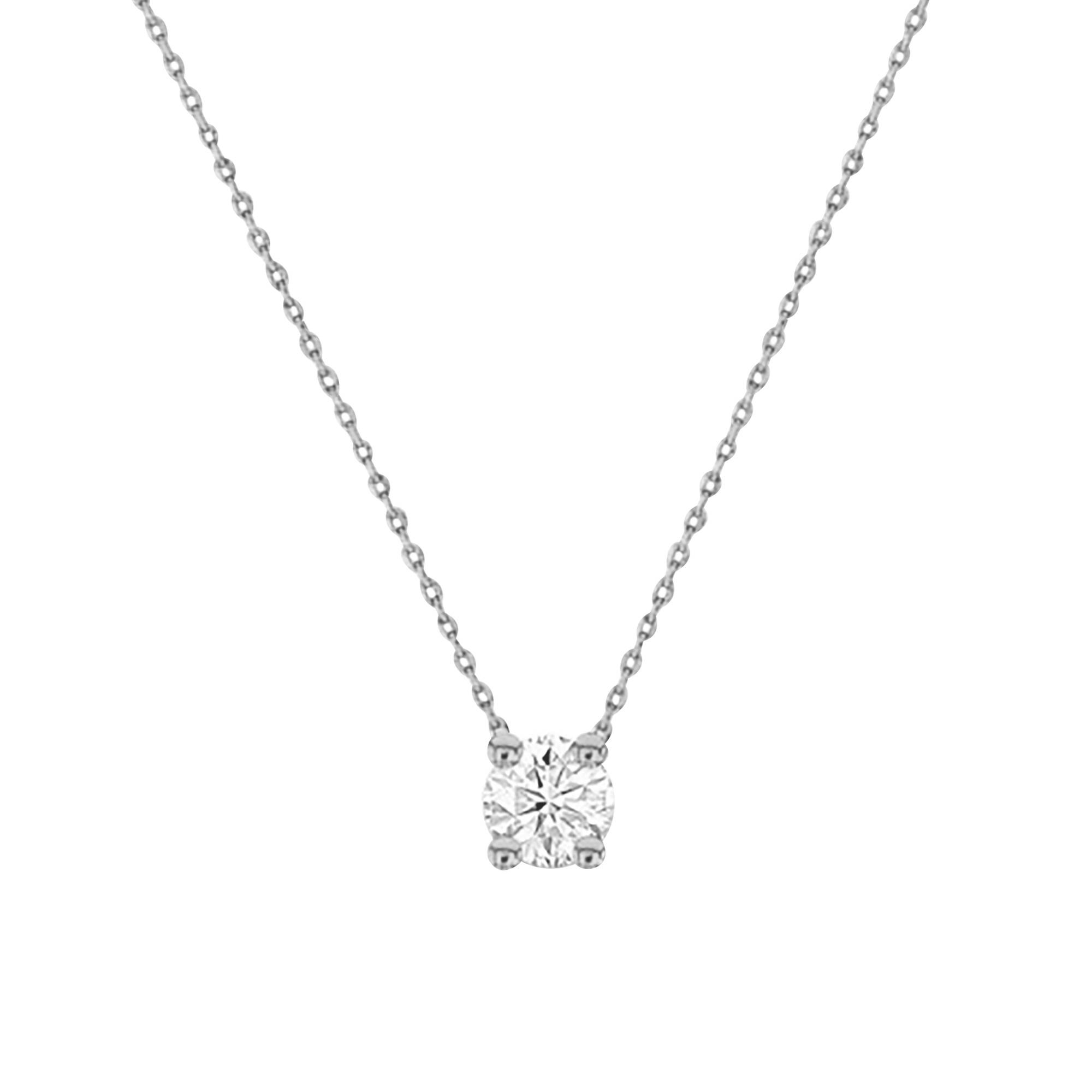 Collier fil nylon, diamant & Or Blanc 750 - Joelli - Ocarat