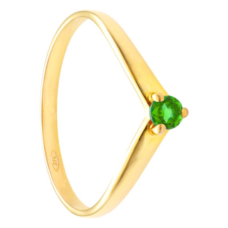 Yellow Gold 375 or 750 Diopside Solitaire Ring - Aurora