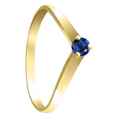 Yellow Gold 375 or 750 Sapphire 0.15 ct Solitaire Ring - Aurora