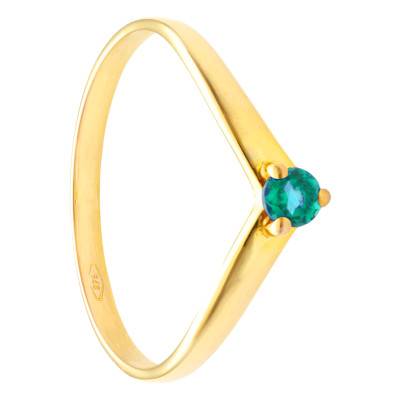 Yellow Gold 375 or 750 Emerald 0.10 ct Solitaire Ring - Aurora