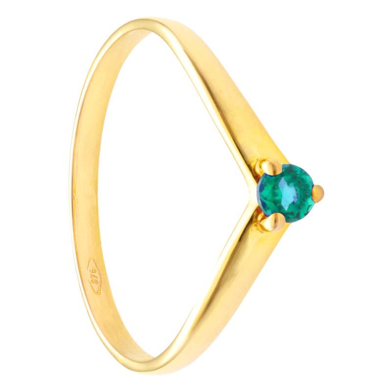 Yellow Gold 375 or 750 Emerald 0.10 ct Solitaire Ring - Aurora