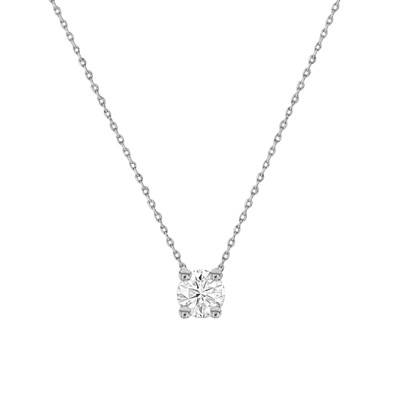Collier Diamant GSI2 & Or Blanc 750, Longueur 40 cm - Diamond Lady