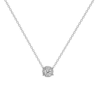 Collier Rond en Or Blanc 750 & Diamants GSI1, Longueur 40 cm - Diamond Lady