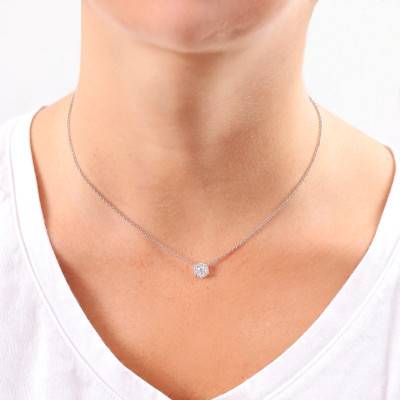 Collier Rond Diamants GSI1 & Or Blanc 750, Longueur 40 cm - Diamond Lady