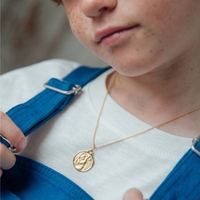 Médaille Saint Christophe Ronde Or Jaune 750, Diamètre 16 mm à 20 mm - Augis