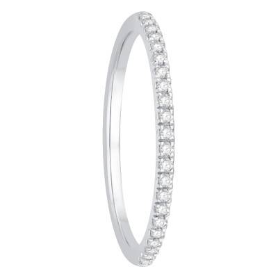 750/1000 White Gold & 0.12 ct Diamond Half-Turn Half-Domed Comfort Wedding Ring, Width 1.40 mm - Alliantine
