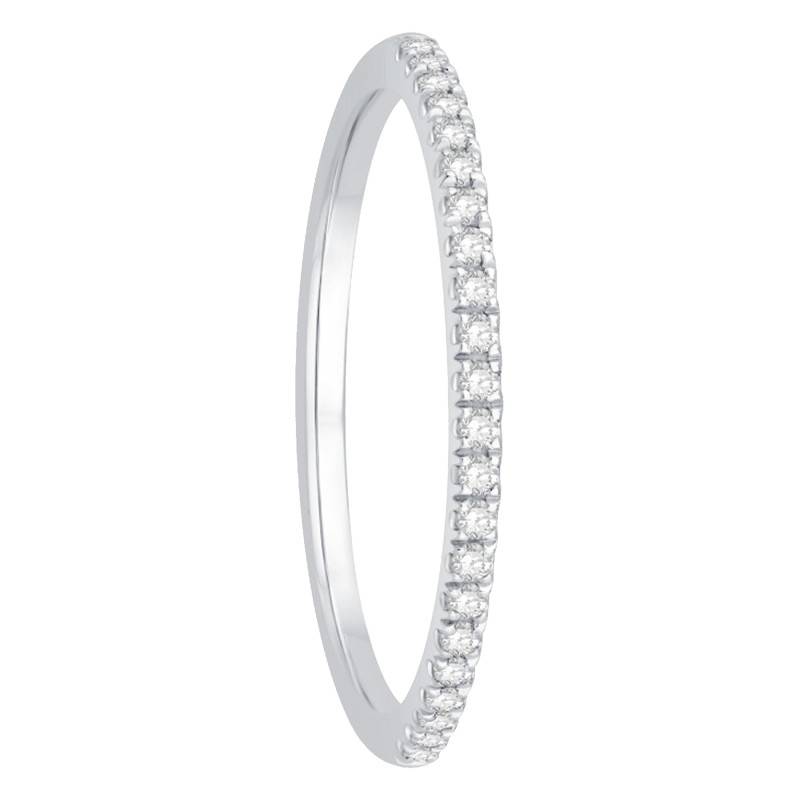 750/1000 White Gold & 0.12 ct Diamond Half-Turn Half-Domed Comfort Wedding Ring, Width 1.40 mm - Alliantine