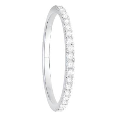 Alliance en Platine & Diamants 0,19 ct, Largeur 1,55 mm - Alliantine