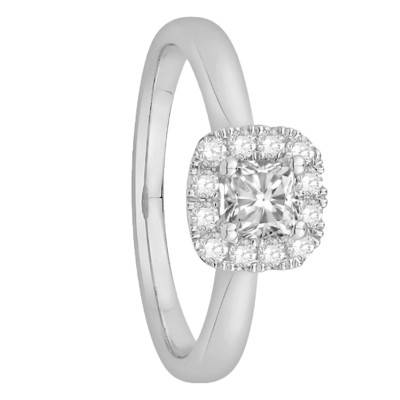 Solitaire Diamants 0,65 ct en Or Blanc 750, Largeur 2,10 mm - Alliantine