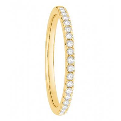 Alliance en Or Jaune 750 & Diamants 0,16 ct, Largeur 1,70 mm - Alliantine