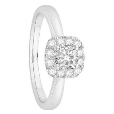 Solitaire Accompagné Or Blanc 750 & Diamants 0,43 ct, Largeur 2,10 mm - Alliantine