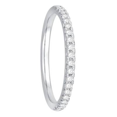 Alliance en Or Blanc 750 & Diamants 0,19 ct, Largeur 1,65 mm - Alliantine