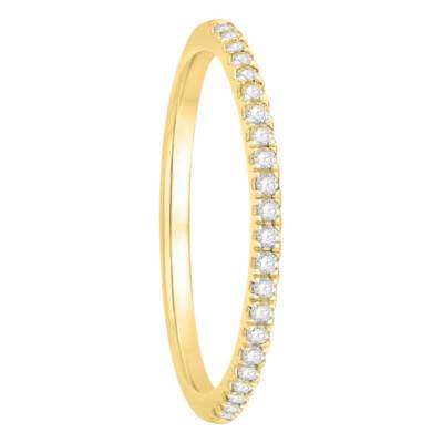 750 Yellow Gold & 0,12 ct Diamond Half Eternity Band Comfort Fit Demi-Domed Brilliant, Width 1,50 mm - Alliantine