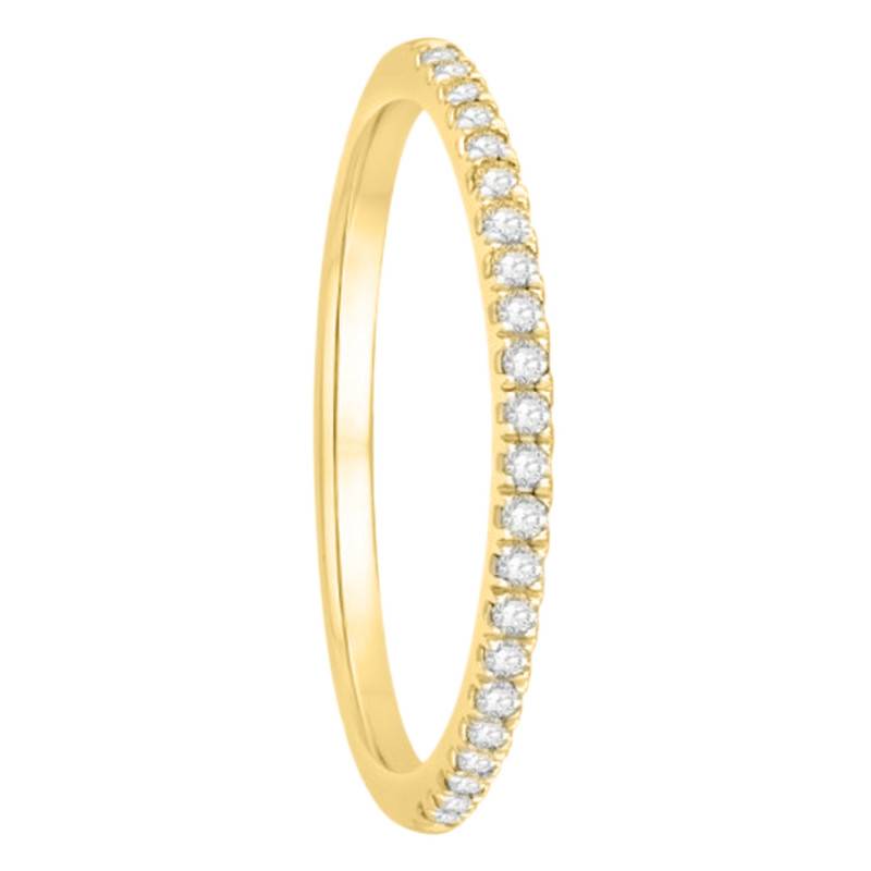 750 Yellow Gold & 0,12 ct Diamond Half Eternity Band Comfort Fit Demi-Domed Brilliant, Width 1,50 mm - Alliantine