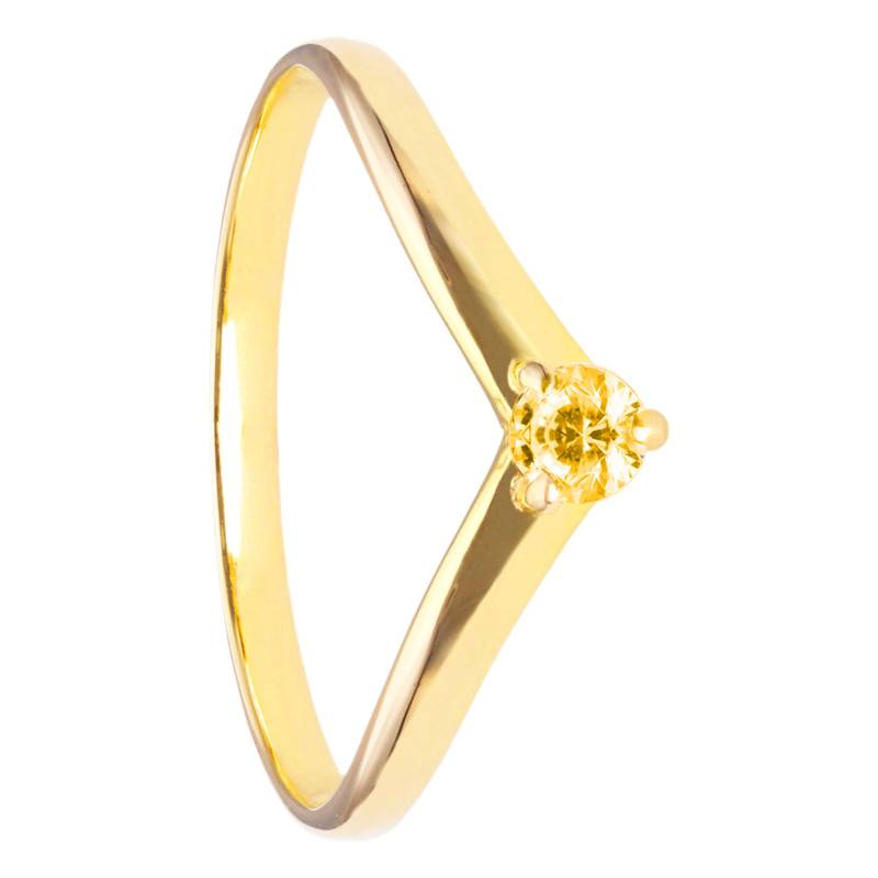 Yellow Gold 375 or 750 Citrine Solitaire Ring - Aurora