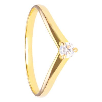 Yellow Gold 375 or 750 Diamond Solitaire Ring 0.09 ct - Aurora
