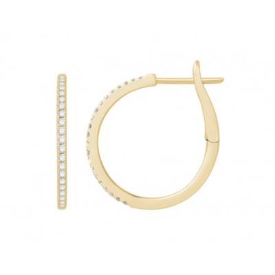 Créoles Diamants GSI2 0,45 ct et Or Jaune 750, Diamètre 25 mm - Diamond Lady