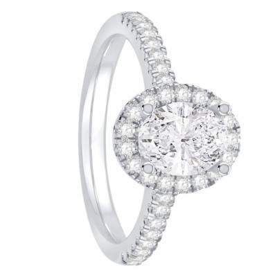 Solitaire Diamants 1,35 ct & Or Blanc 750, Largeur 1,75 mm - Alliantine