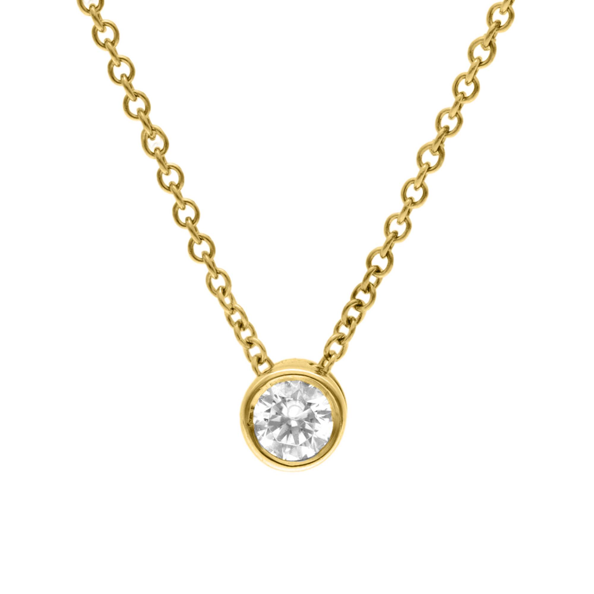 Collier Or Rose 750/1000 Marley Diamant 0,1ct