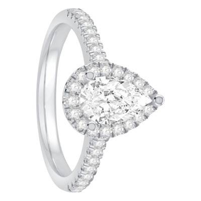 Solitaire Accompagné en Platine & Diamants 1,34 ct, Largeur 1,85 mm - Alliantine