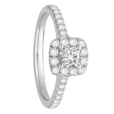 Solitaire Or Blanc 750 & Diamants 0,69 ct, Largeur 1,90 mm - Alliantine