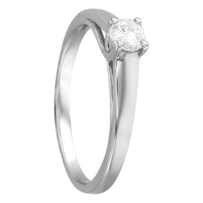 Bague Solitaire Déclaration, Diamant GSI2 0,25 ct & Or Blanc 750 - Alliantine