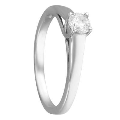 Bague Solitaire Déclaration, Diamant GSI2 0,30 ct & Or Blanc 750 - Alliantine