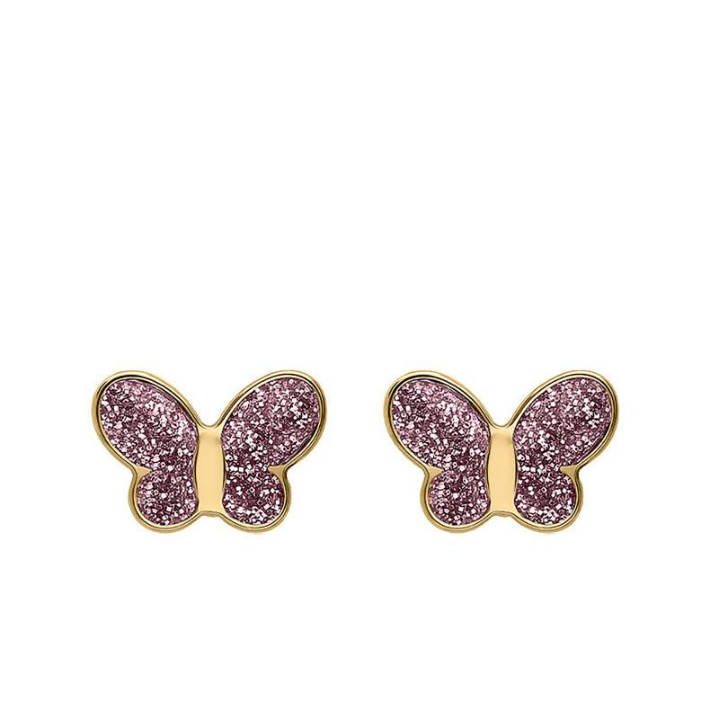 Butterfly Stud Earrings in 375 Yellow Gold & Lacquer - Bambins