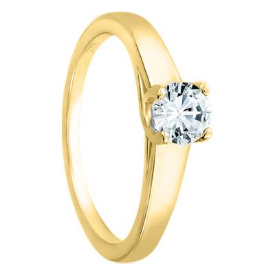 Bague Solitaire Déclaration, Diamant 0,50 ct & Or Jaune 750, Largeur 3,20 mm - Alliantine