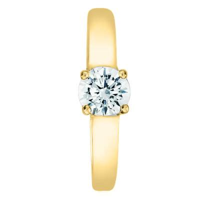 Bague Solitaire Déclaration, Diamant 0,50 ct & Or Jaune 750, Largeur 3,20 mm - Alliantine