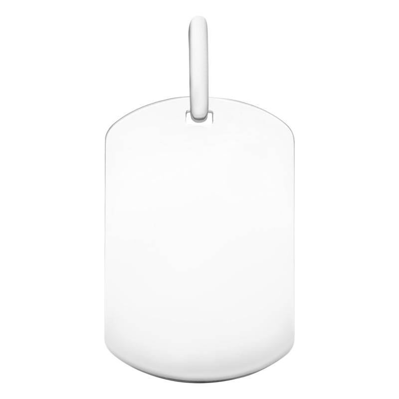 925 Silver Rounded Rectangle Plate Pendant, 24 x 16 mm - Emanessence