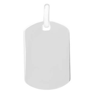 Pendentif Plaque Rectangulaire Arrondie en Argent, 29 x 20 mm - Emanessence