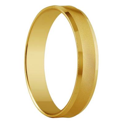 375 Yellow Gold Standard Concave Cordoue Wedding Ring, Width 4 mm - Amore
