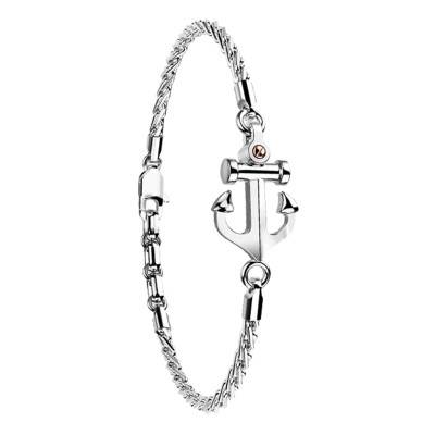 750 Rose Gold & 925 Silver Regata Bracelet, Length 19 cm to 21 cm - EXB646 - Zancan
