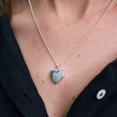 925 Rhodium-Plated Silver Heart Photo Pendant - Emanessence